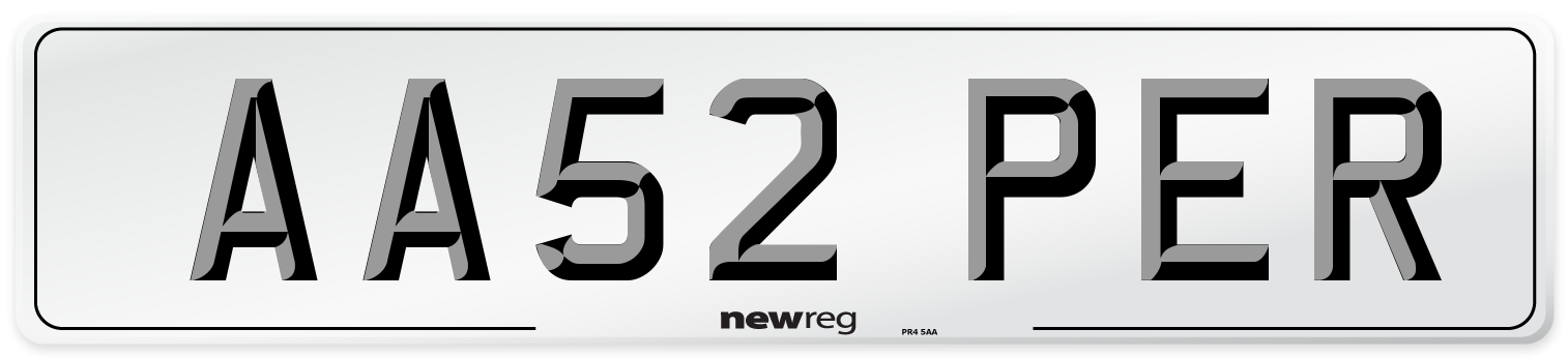 AA52 PER Number Plate from New Reg